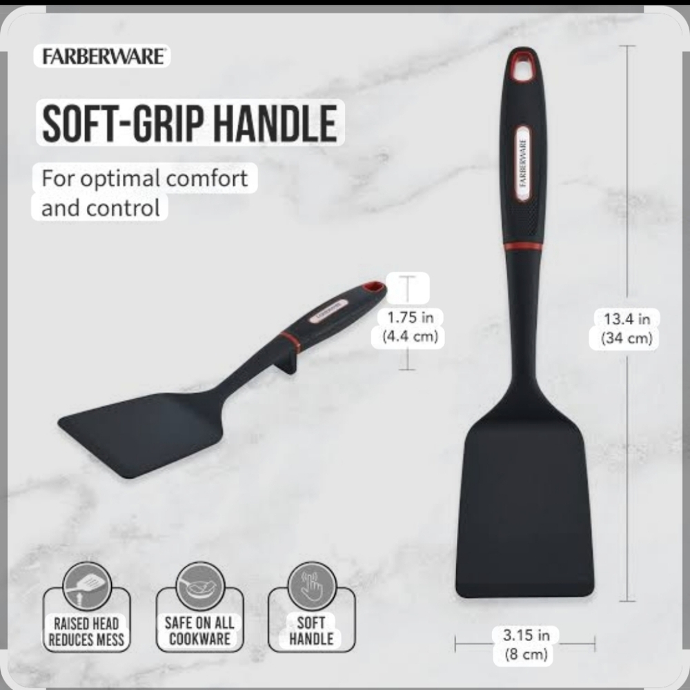 Farberware Large Plastic Tipped Soft Grip Spatula